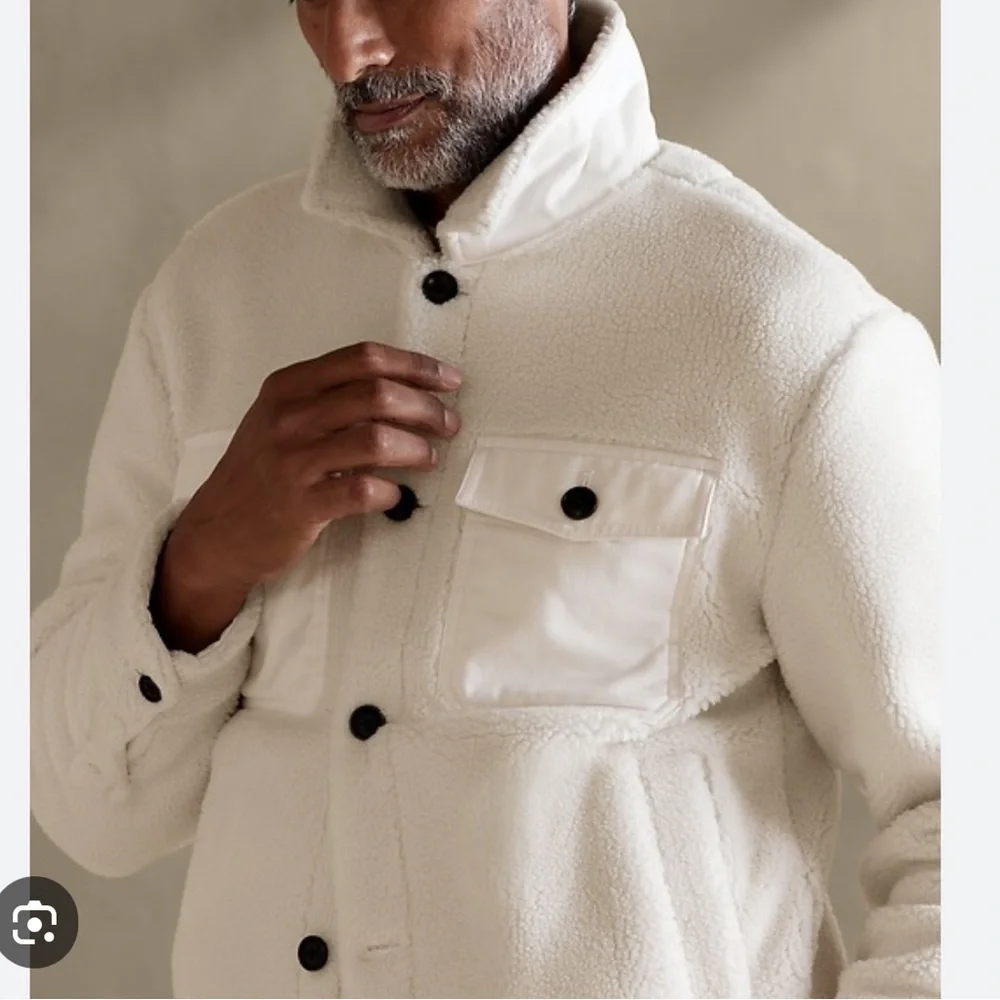 BANANA REPUBLIC SHERPA SHIRT JACKET CREAM XS New With Tags‎